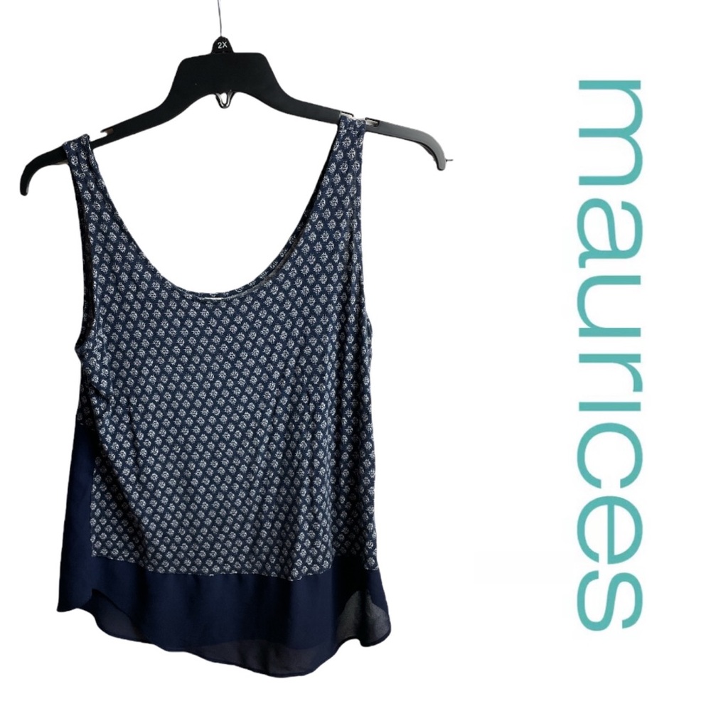 Women’s Maurices Navy / White Tank Top Size Medium